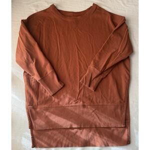 Terra & Sky Plus 0X Brown Pullover Sweatshirt Women Crew Neck Long Sleeve